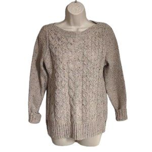 St. John's Bay Tan Speckled Cable Knit Sweater